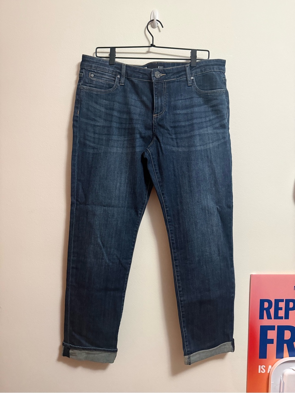 Kut from the Kloth Women's Dark Blue Straight Jeans
